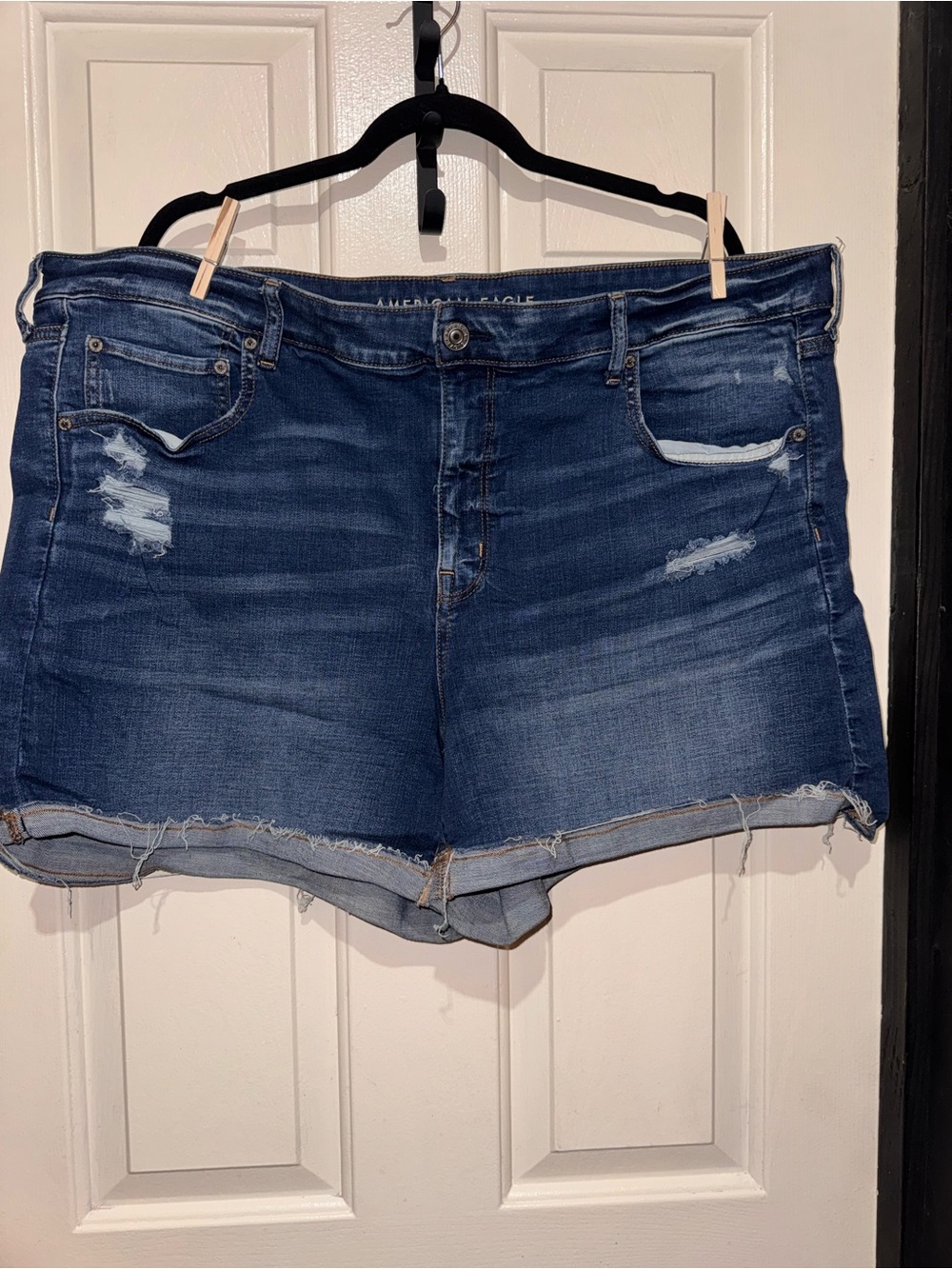 American Eagle Outfitters Blue Distressed Denim Cutoff Shorts